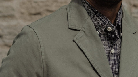 Leon showing off The Foundation Sportcoat in Smoked Olive Twill