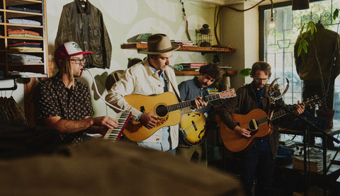 Daniel Rodriguez and his band at the TS Valencia store