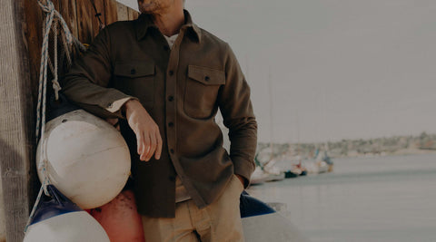 Close up of The Ledge Men's Flannel Shirts