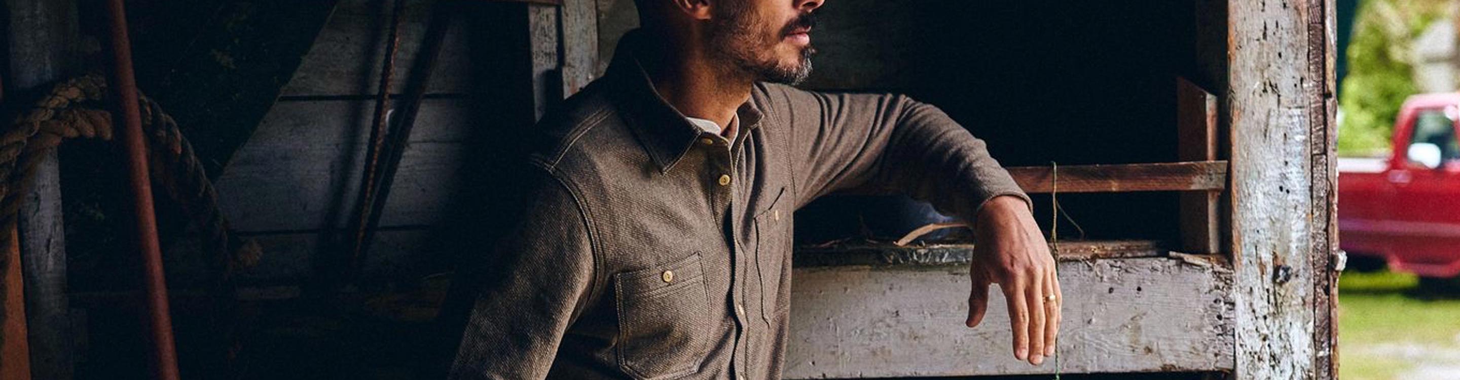 Knit Shirt Men Utility Stitch Shirts Knit The Twill in Taylor for - |