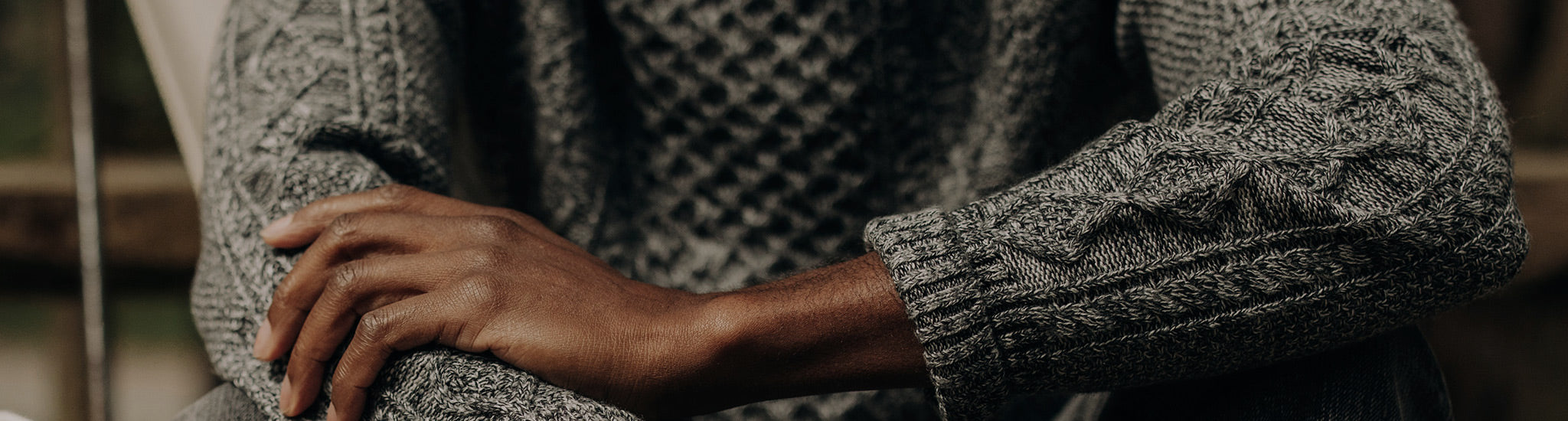 Marled sweater mens top