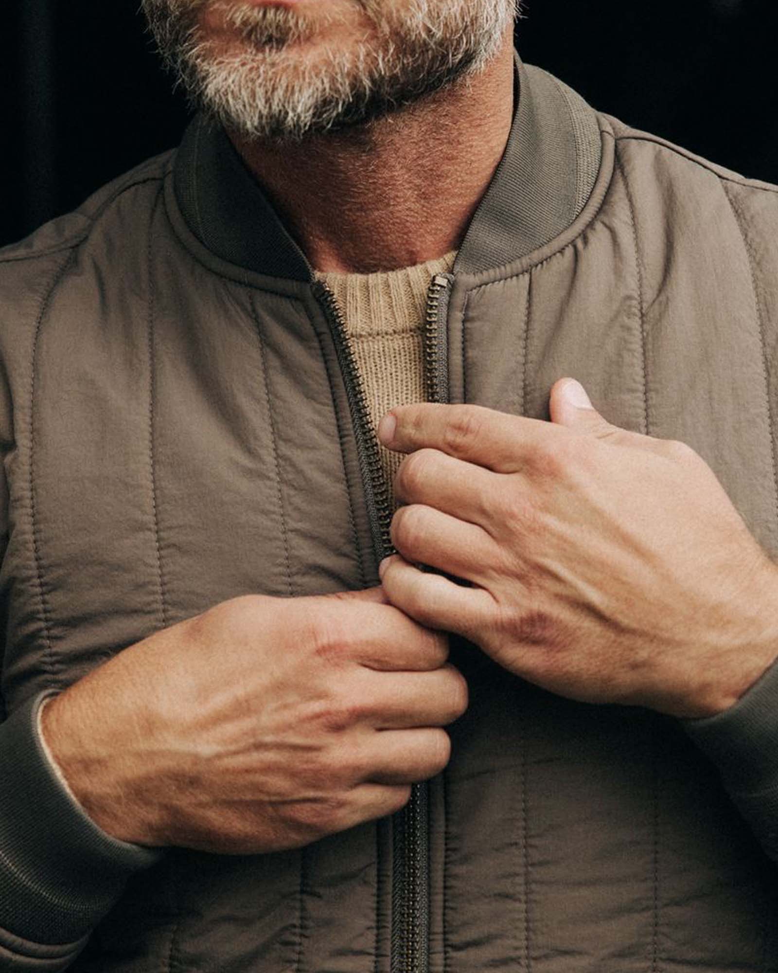 The Able Quilted Jacket in Morel Quilted Nylon | Taylor Stitch