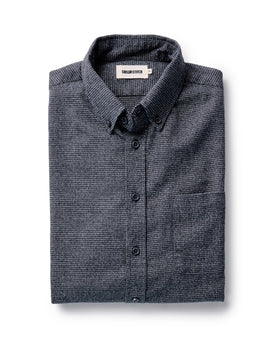 flatlay of The Jack in Dark Navy Houndstooth, Wovens by Taylor Stitch