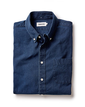 flatlay of The Jack in Indigo Oxford, Wovens by Taylor Stitch