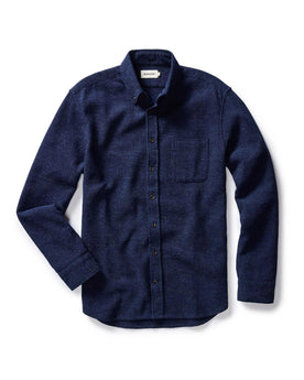flatlay of The Jack in Indigo Waffle, shown in full, Wovens by Taylor Stitch