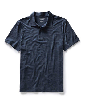 flatlay of The Merino Polo in Heather Navy, Knits by Taylor Stitch