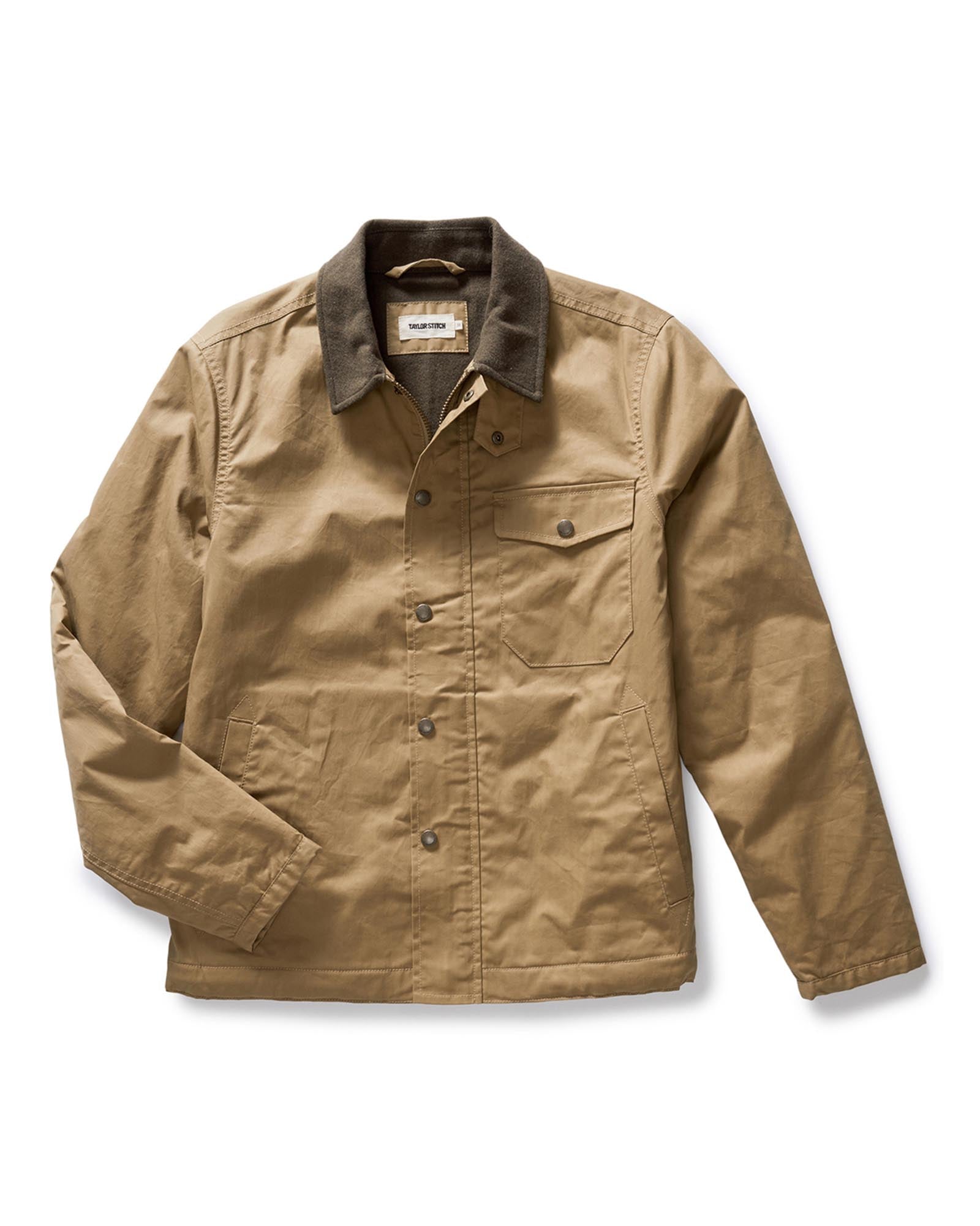 The Deck Jacket in Khaki Dry Wax | Taylor Stitch - Classic