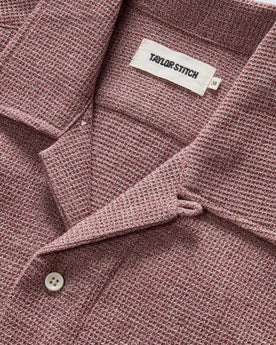 material shot of the collar on The Conrad Shirt in Port Twist, Wovens by Taylor Stitch
