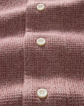 material shot of the buttons on The Conrad Shirt in Port Twist, Wovens by Taylor Stitch