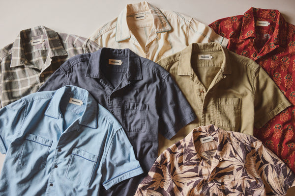 Collection of men's camp collar shirts from Taylor Stitch