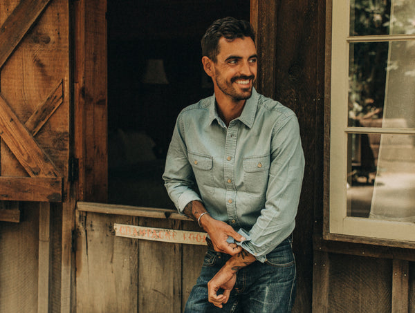 Model wearing The Ledge Shirt