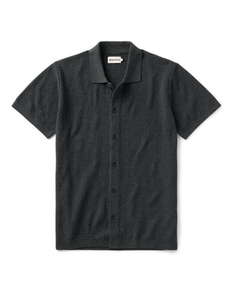 flaltay of The Button Down Polo in Charcoal Herringbone