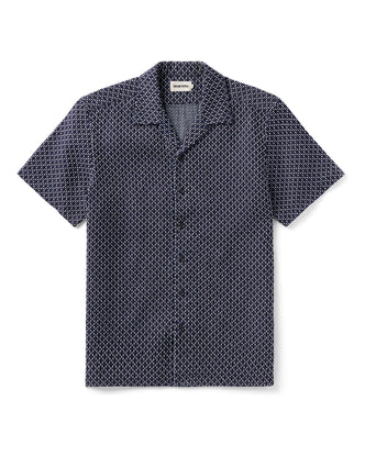 The Davis Shirt in Indigo Raindrop Sashiko