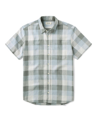 flatlay of The Short Sleeve California in Overcast Check Hemp