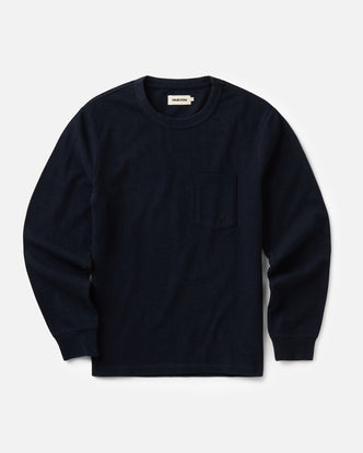 flatlay of The Long Sleeve Shop Tee in Navy Twist