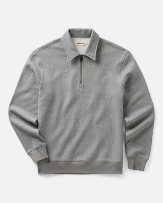The Armor Quarter Zip in Heather Grey Cotton Hemp