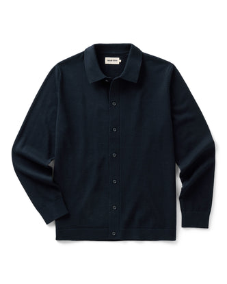 flatlay of The Nichols Polo in Nocturne Cotton Cashmere