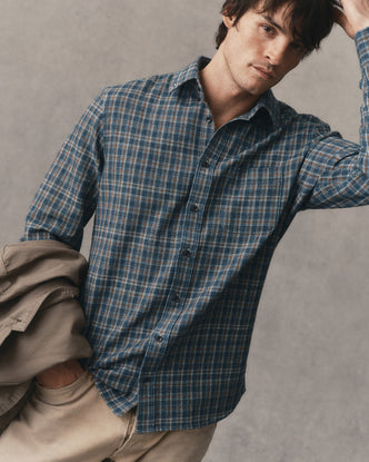fit model posing in The Jack in Valley Plaid Waffle