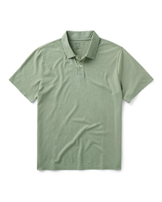 flatlay of The Cotton Hemp Polo in Sage