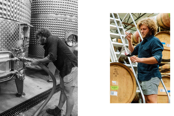 Bertus observing fermentation.
