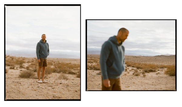 fit model showing off The Camp Short in Aged Penny Chipped Canvas