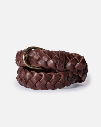 The Braided Belt in Dark Brown