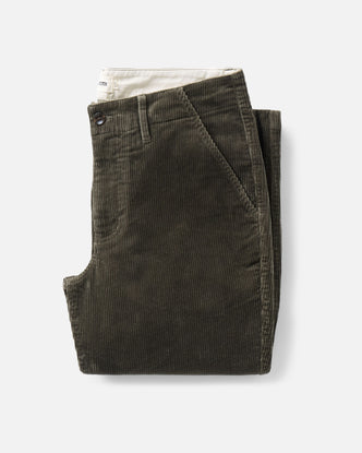 flatlay of The Carnegie Pant in Smoked Olive Corduroy