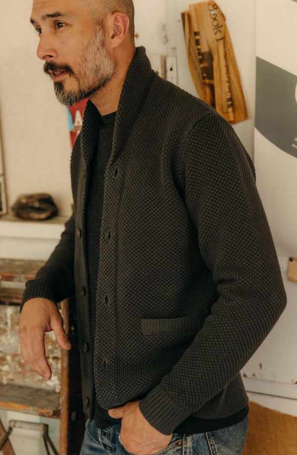 Editorial Panel: The Crawford Sweater in Charcoal, Knits by Taylor Stitch