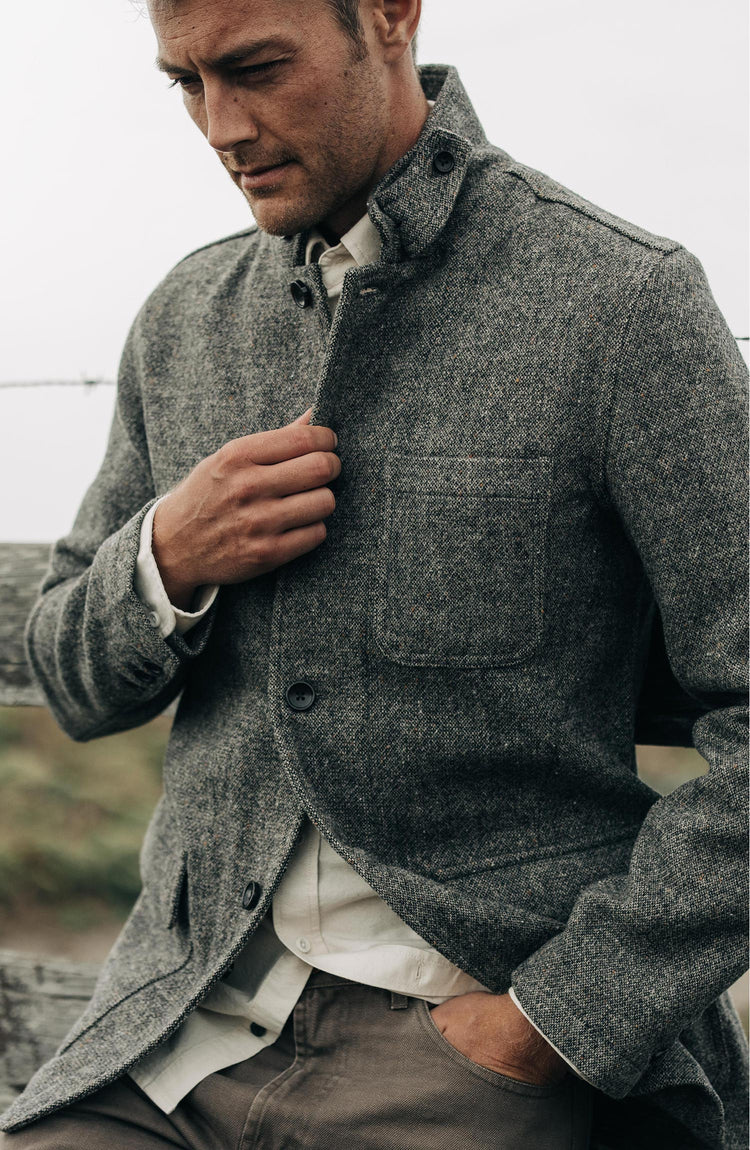 Editorial Panel: The Gibson Jacket in Khaki Donegal Wool, Outerwear by Taylor Stitch