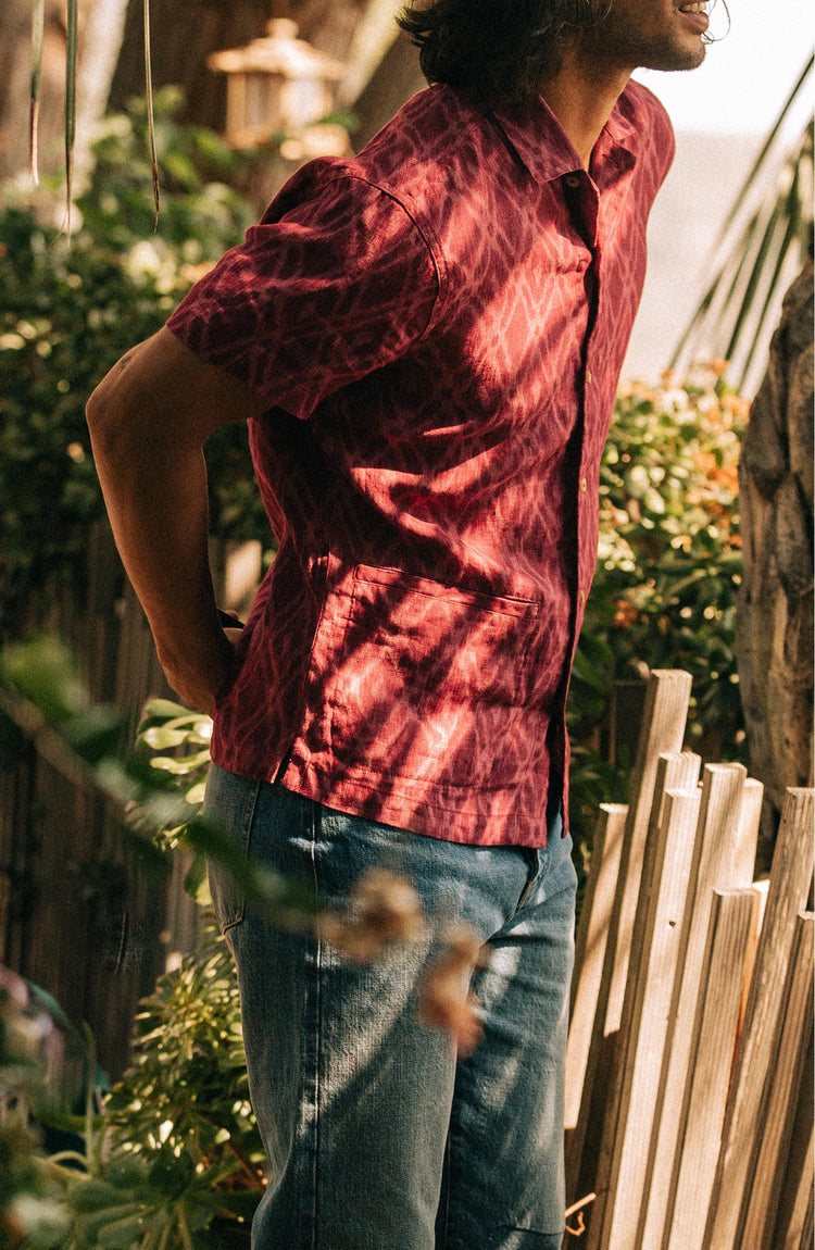 Editorial Panel: The Havana in Wine Ikat, Wovens by Taylor Stitch