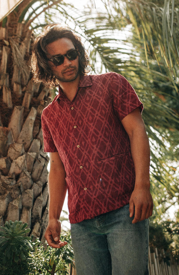 Editorial Panel: The Havana in Wine Ikat, Wovens by Taylor Stitch