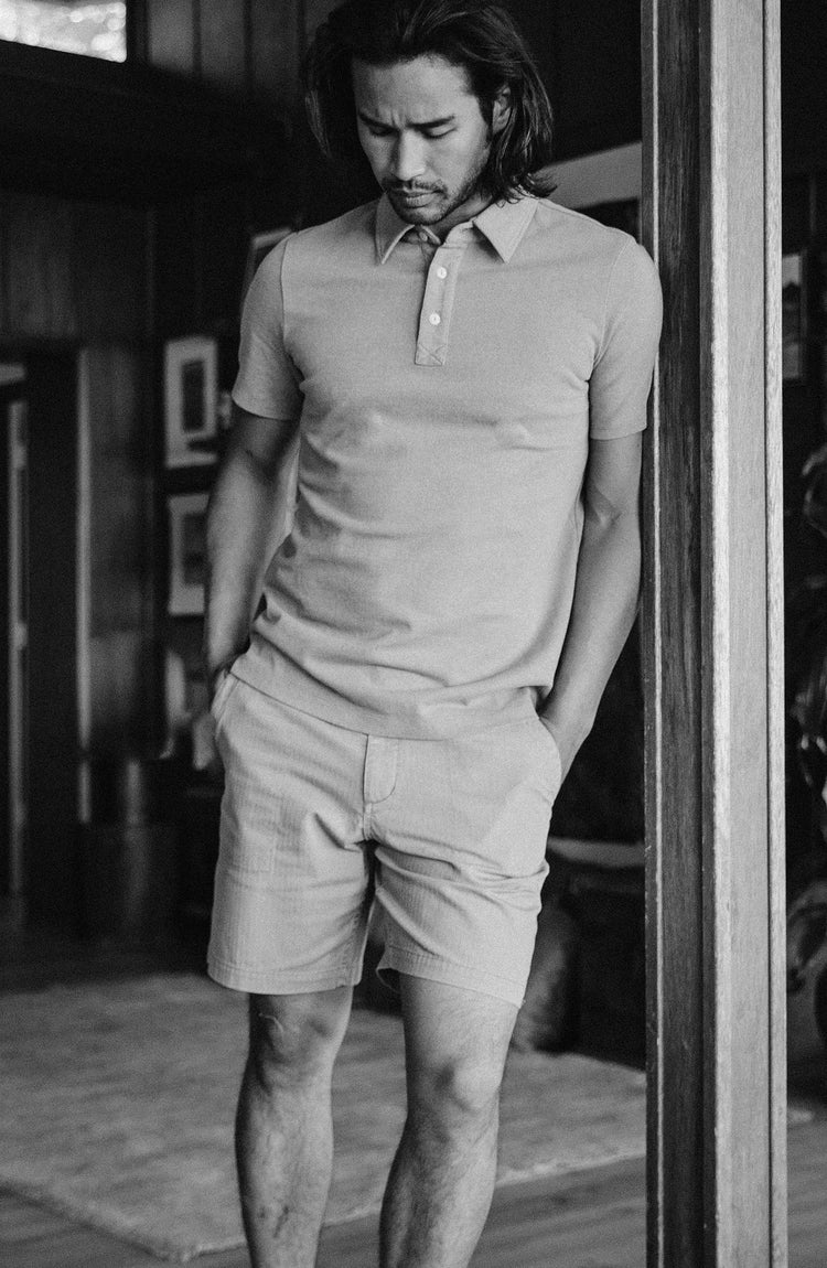 Editorial Panel: The Heavy Bag Polo in Ocean, Knits by Taylor Stitch