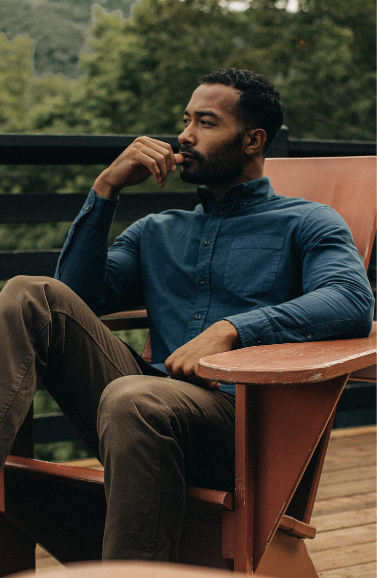 Editorial Panel: The Jack in Prussian Blue Oxford, Wovens by Taylor Stitch