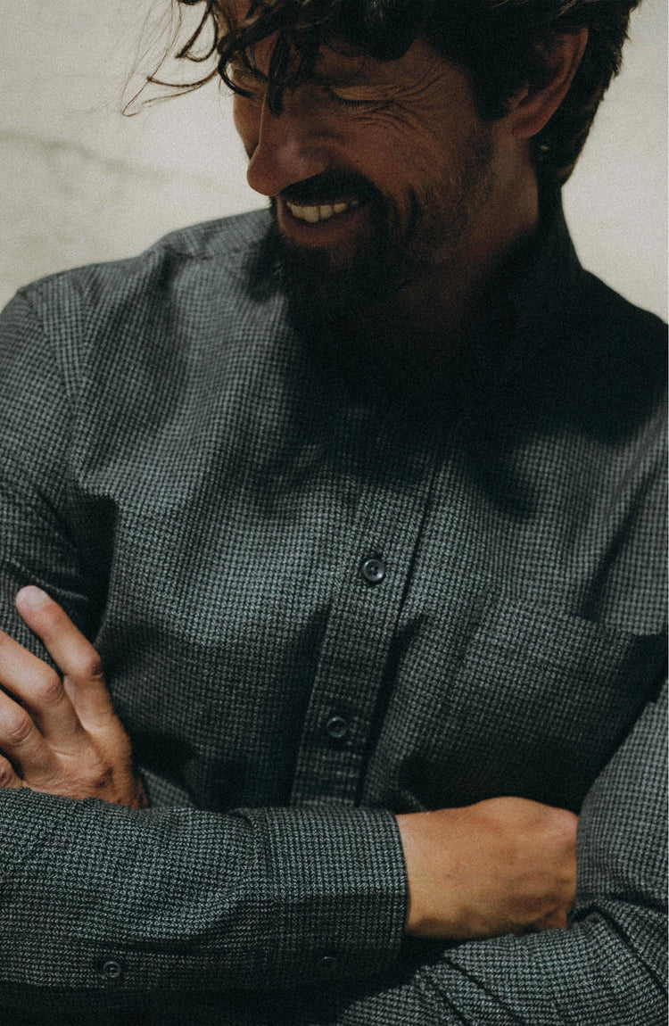 Editorial Panel: The Jack in Coal Jaspe Check Oxford, Wovens by Taylor Stitch