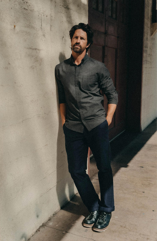 Editorial Panel: The Jack in Coal Jaspe Check Oxford, Wovens by Taylor Stitch