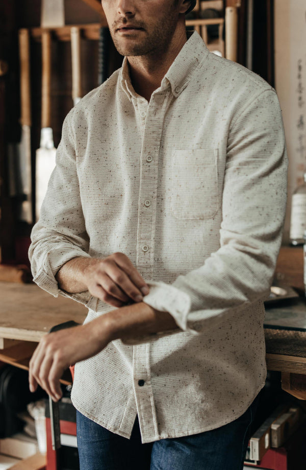 Editorial Panel: The Jack in Natural Jaspe Waffle, Wovens by Taylor Stitch