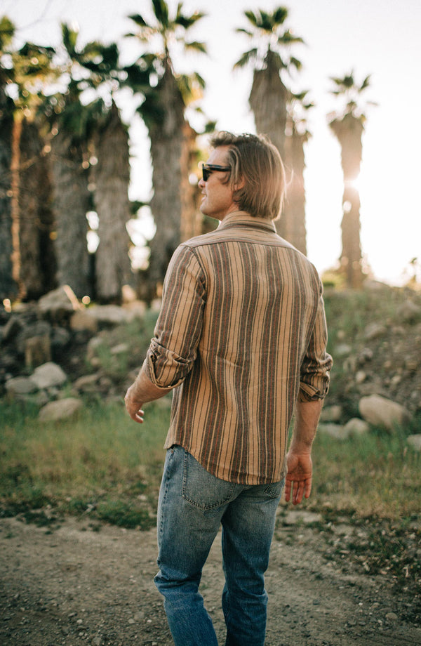 Editorial Panel: The Ledge Shirt in Sunset Stripe, Wovens by Taylor Stitch
