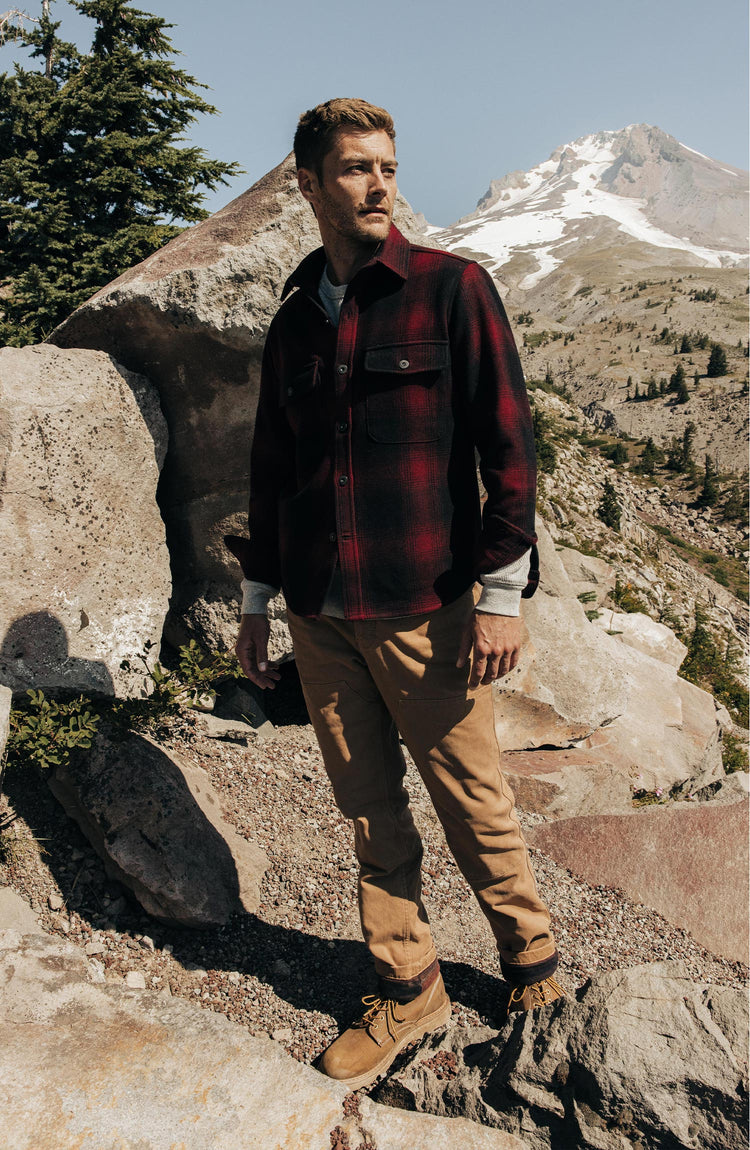 Editorial Panel: The Lined Chore Pant in Tobacco Boss Duck, Bottoms by Taylor Stitch