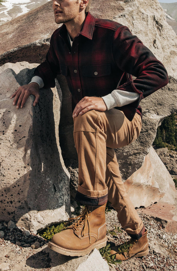Editorial Panel: The Lined Chore Pant in Tobacco Boss Duck, Bottoms by Taylor Stitch