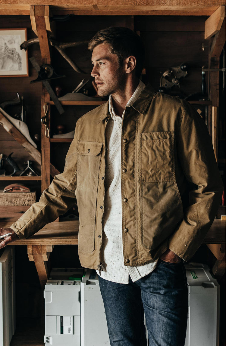 Editorial Panel: The Lined Longshore Jacket in Harvest Tan Waxed Canvas, Outerwear by Taylor Stitch