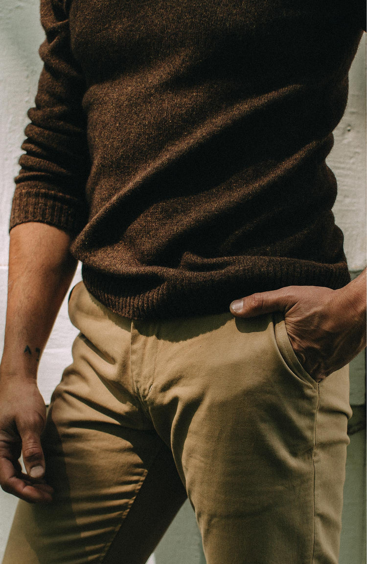 Editorial Panel: The Lodge Sweater in Coffee, Knits by Taylor Stitch