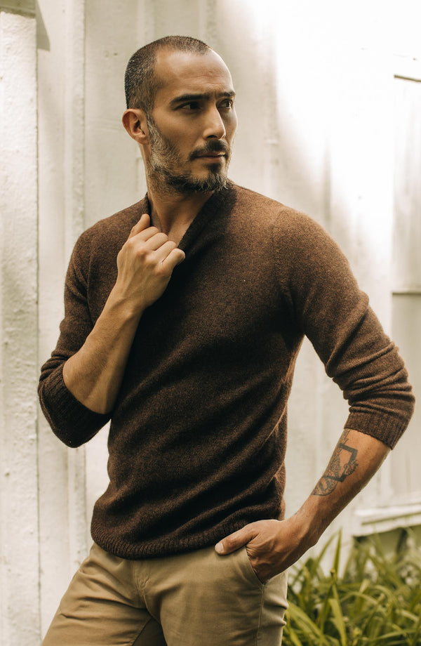 Editorial Panel: The Lodge Sweater in Coffee, Knits by Taylor Stitch