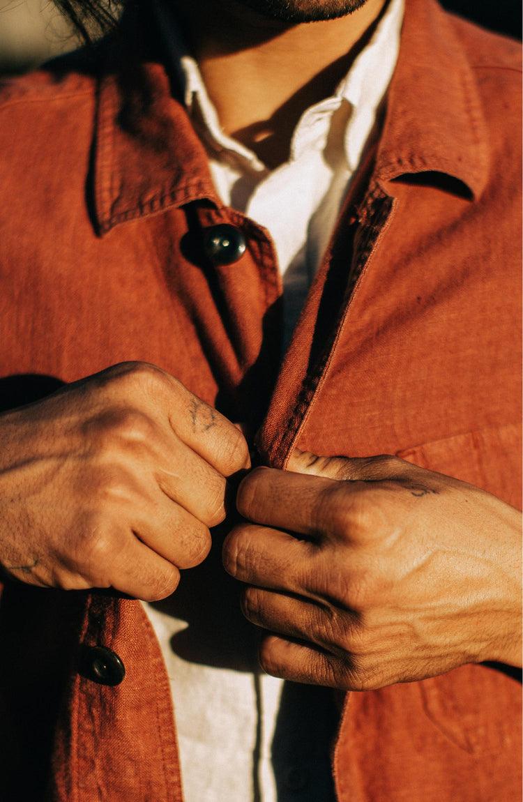 Editorial Panel: The Ojai Jacket in Rust Hemp, Outerwear by Taylor Stitch