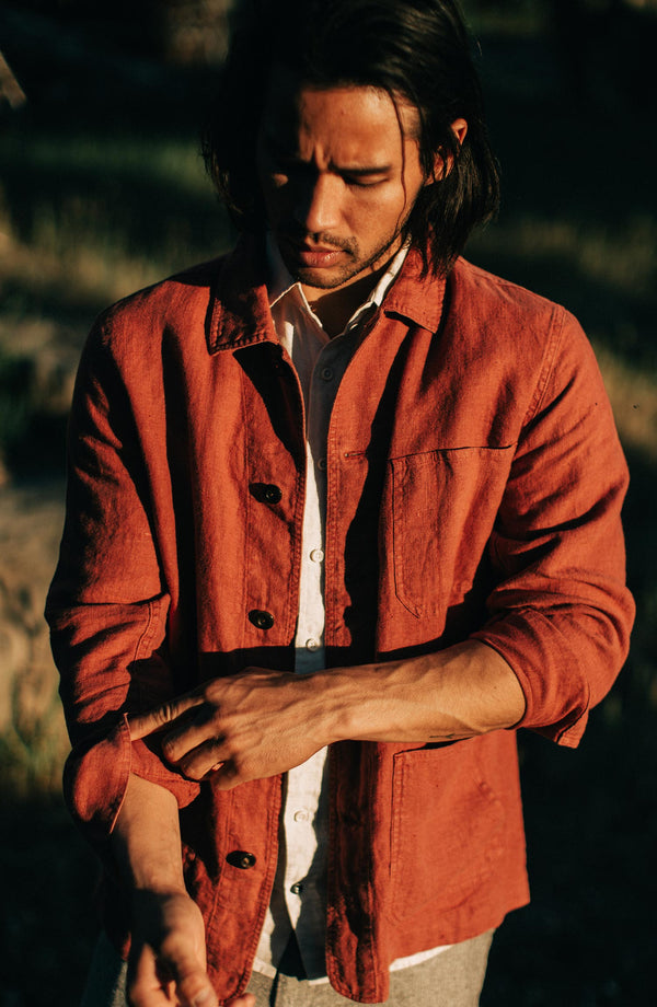 Editorial Panel: The Ojai Jacket in Rust Hemp, Outerwear by Taylor Stitch
