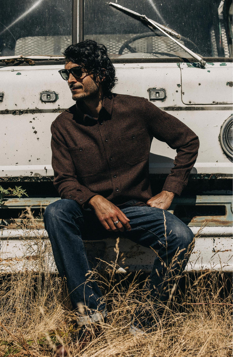 Editorial Panel: The Service Shirt in Ginger Melange Wool, Wovens by Taylor Stitch