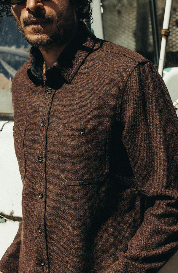 Editorial Panel: The Service Shirt in Ginger Melange Wool, Wovens by Taylor Stitch