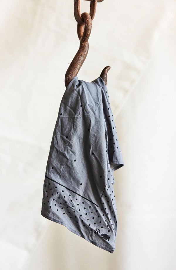 editorial image of The Bandana in Slate Blue hanging