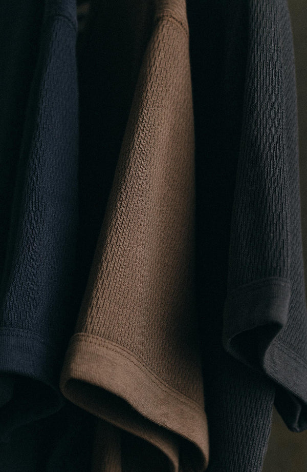 The Organic Cotton Waffle Short Sleeve Crew in Fatigue Olive