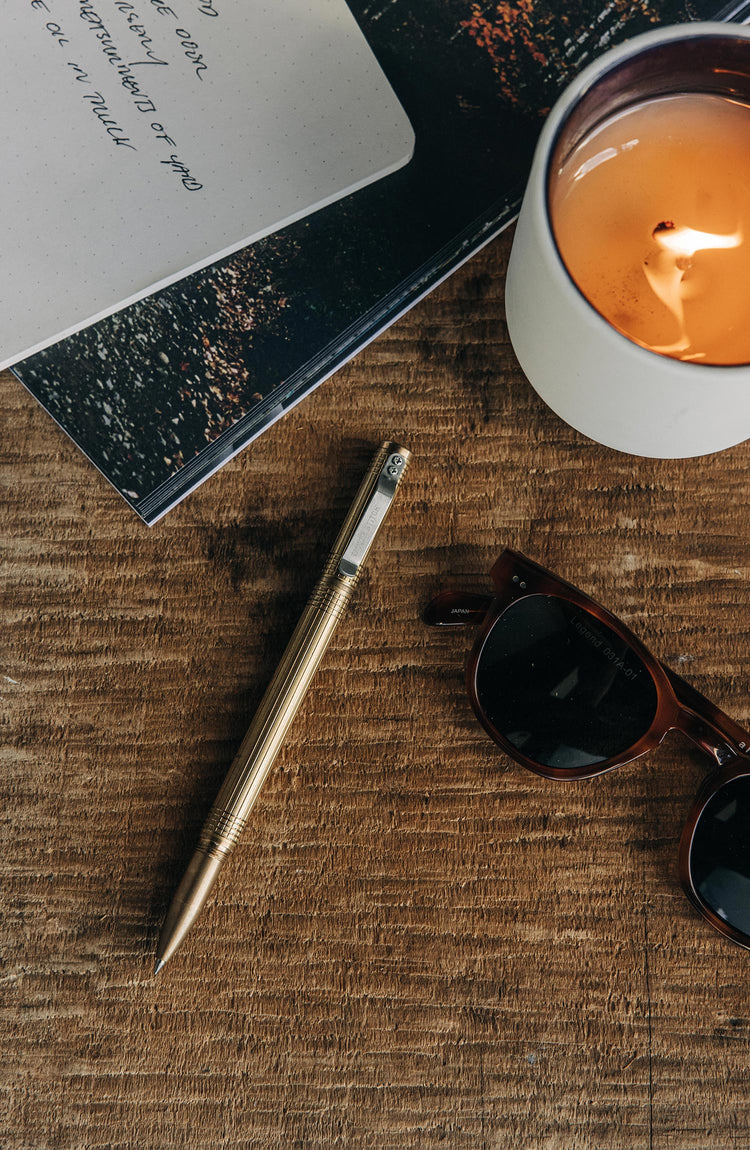 Editorial Panel: The Pen in Brass, Accessories by Taylor Stitch