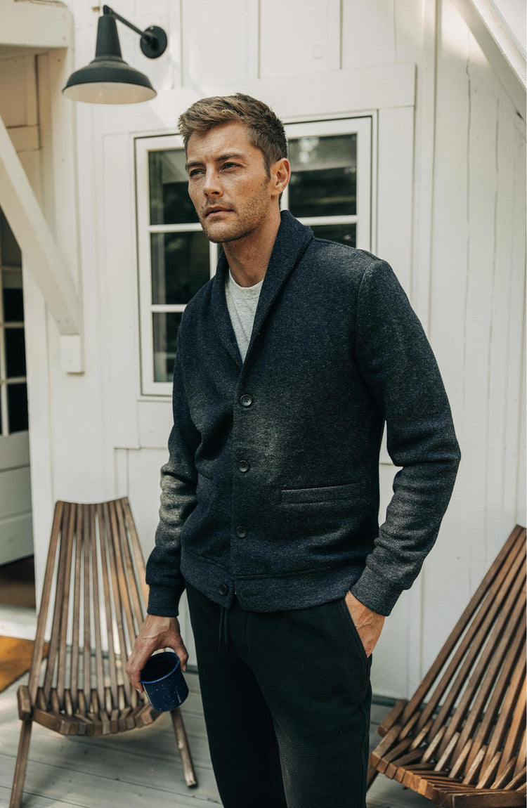 Editorial Panel: The Weekend Cardigan in Navy Herringbone Wool, Knits by Taylor Stitch